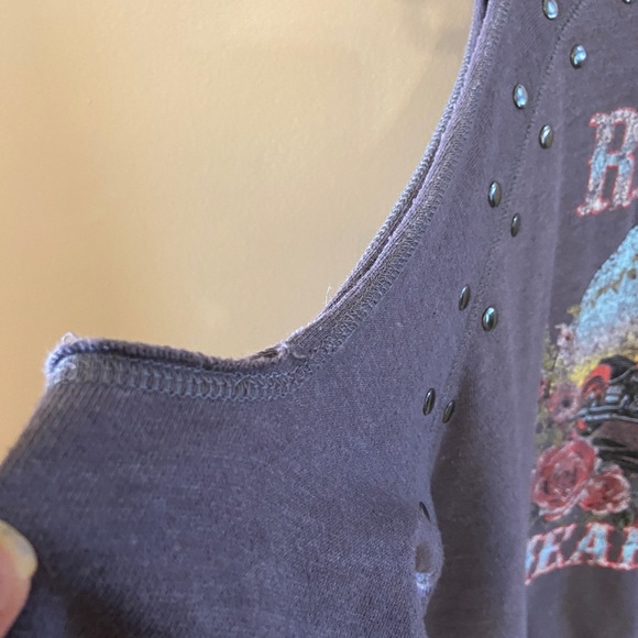 Gypsy Heart - Racing Hearts grey sweatshirt cut out shoulder look size medium - Picture 2 of 11